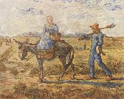 Vincent Van Gogh Morning:Peasant Couple Going to Work (nn04) china oil painting reproduction